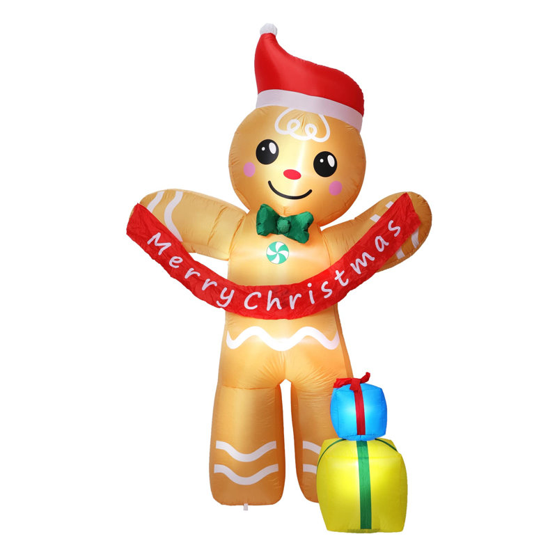 8.4FT Inflatable Gingerbread Man with LED Lights
