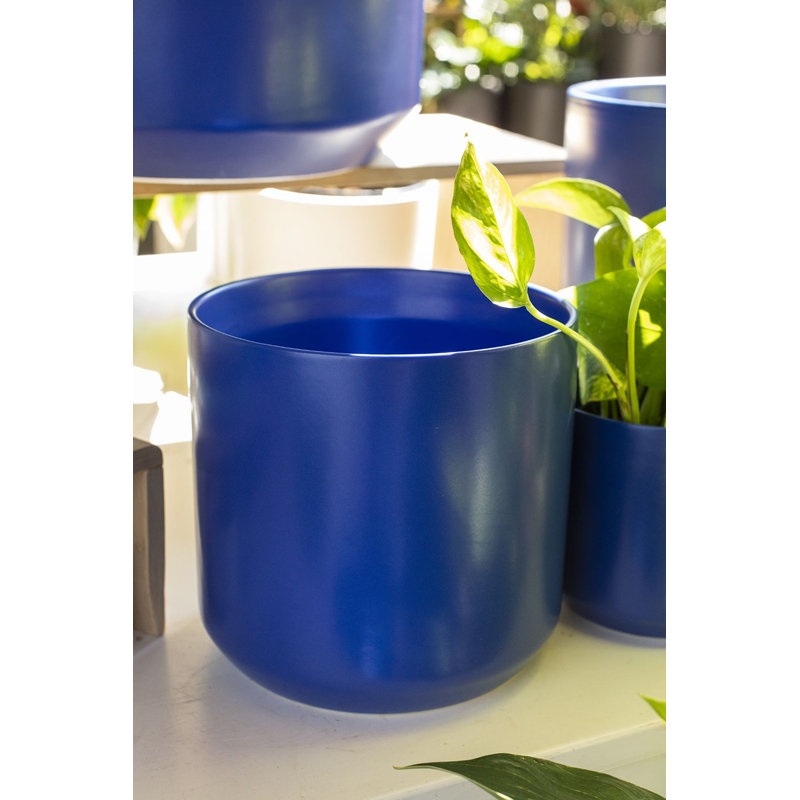 Pot à fleurs en céramique Parsons, Bleu, H 6,5 po x l 7 po x P 7 po