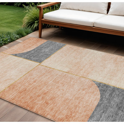 Tapis intérieur gris lavable abstrait 10 pi x 14 pi