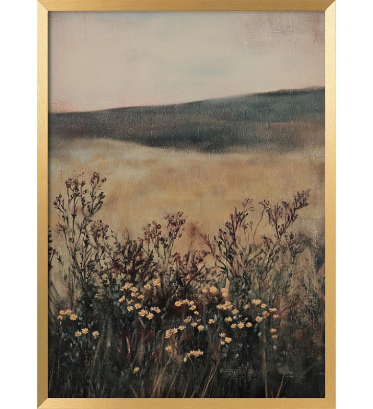 «Landscape Flower», art mural texturé encadré, Doré, H 48 po x l 36 po