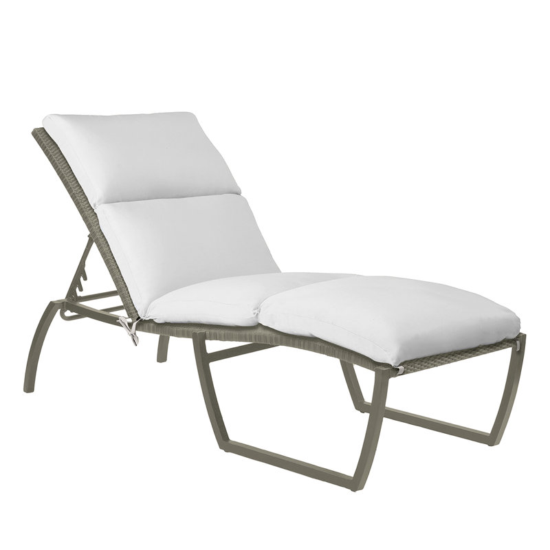 Chaise tissée Skye - Huître, Pas de soudure, Sunbrella® ‑ Cabana à rayures minuit, Huître
