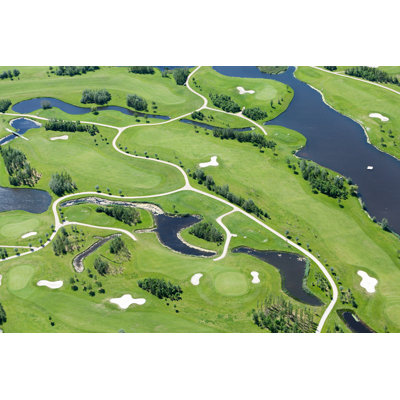 Golf Course Aerial View by Opla - Wrapped Canvas Print