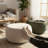 Round Velvet 28" Ottoman Ivory-1938924247