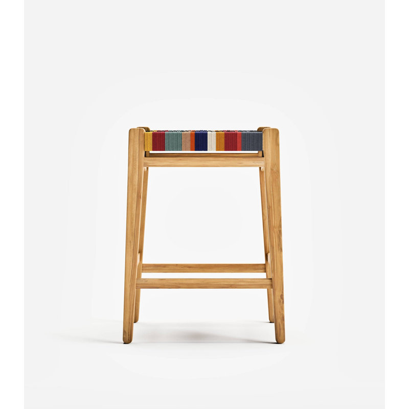 Outdoor Teak Bar Stool, 24", San Geronimo