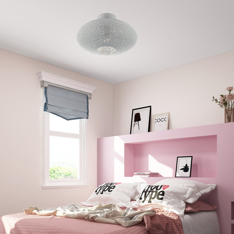 Plafonnier semi-encastré 1 lumière 16 po Bion, Gris nordique