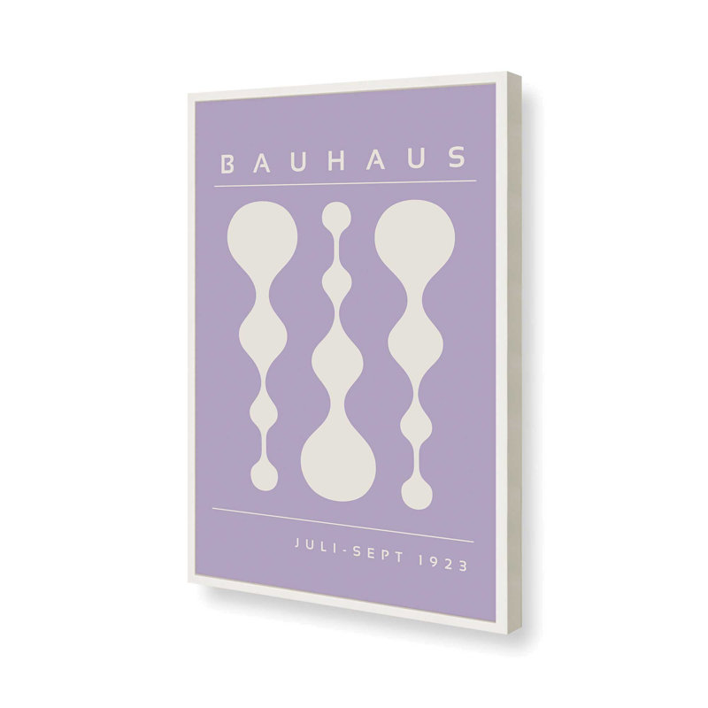 Affiche mauve rétro Bauhaus II, H 15 po x l 12 po x P 1,25 po, Blanc opaque