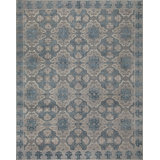 Capistrano Oriental Area Rug in Deep Blue/Silver/Taupe