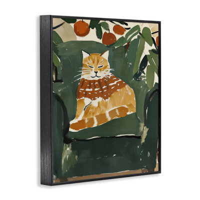 Chill Tabby Cat with Fruits Giclee Art, design by Annabelle Hall