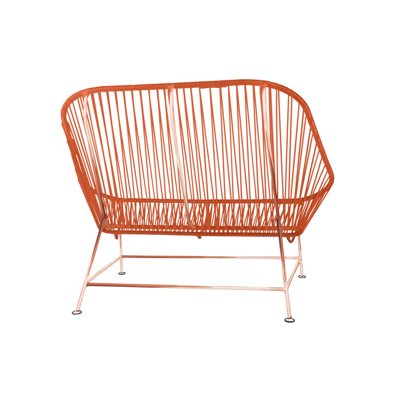 InLove Indoor/Outdoor Handmade Loveseat, Orange/Copper