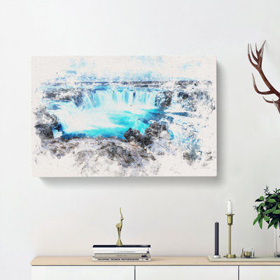 Godafoss Waterfall In Iceland - Wrapped Canvas
