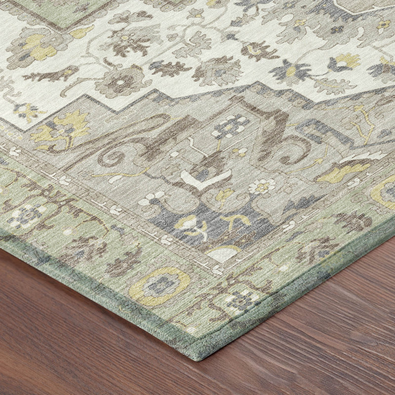Tapis lavable à la machine intérieur / extérieur ACN2674 Global Chantille, Céleri, 10 pi x 14 pi