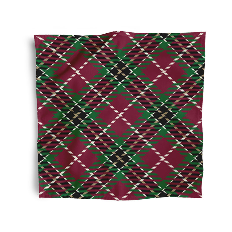 Januario Polyester Plaid Square Napkin, Red
