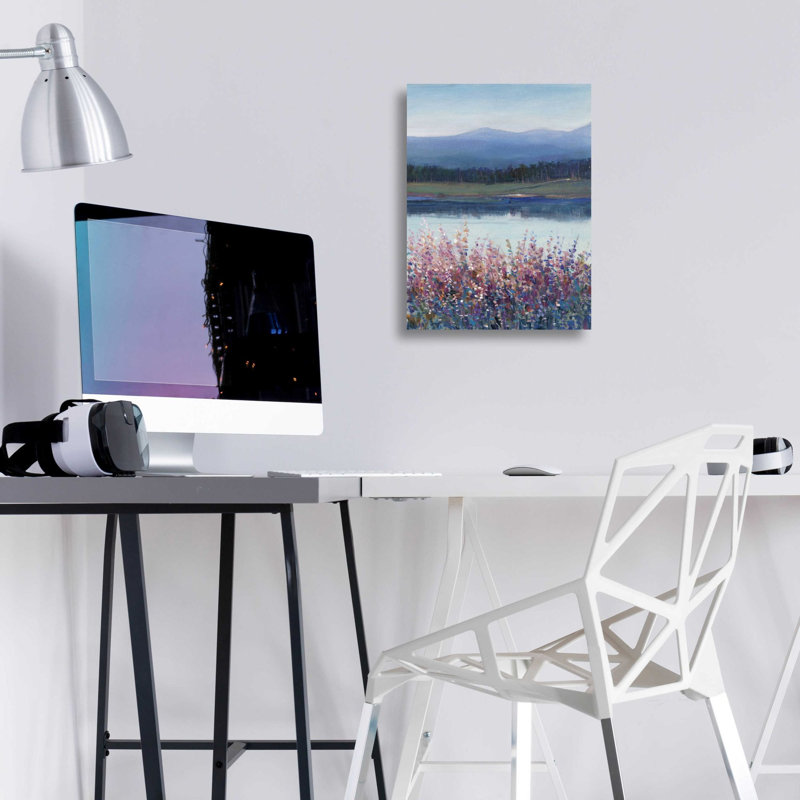 «Lakeside Mountain II» par Tim O'Toole, art mural en verre acrylique, H 16 po x l 12 po x P 0,13 po