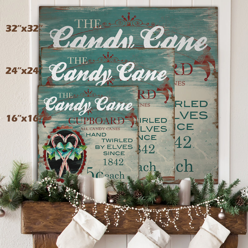 «Vintage Ad: Candy Canes», impression, Toile tendue, H 24 po x l 24 po x P 1 po