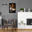 Art mural en verre Fleurs en fond noir 1 'par Momart-1843924933