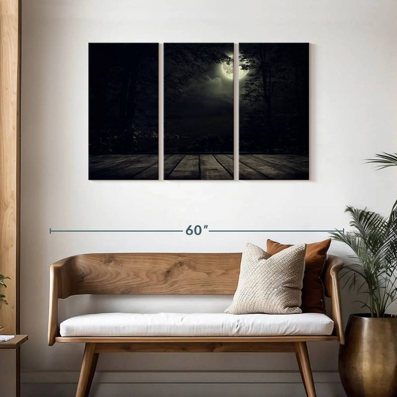 Pleine lune merveilleuse, H 28 po x l 45 po