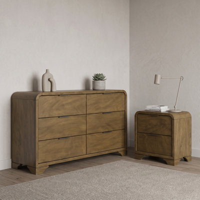 Locke Transitional Solid Wood 2 Pieces Fully Assembled Bedroom Set