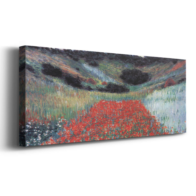Champ de coquelicots à Giverny par Monet, H 8 po x l 20 po x P 1,5 po