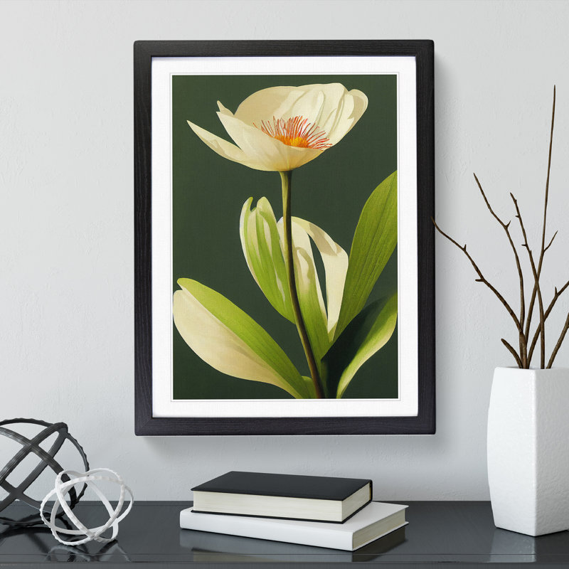 A Seductive Flower - Single Picture Frame Print, Black, 64cm H x 46cm W x 2cm D