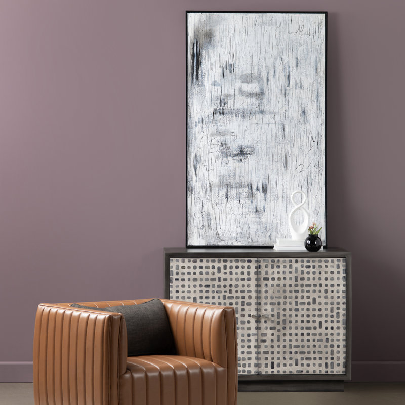 Newman Abstract Contemporary Black & White Framed Canvas Wall Art