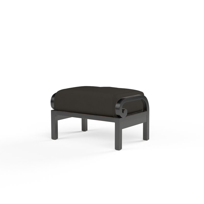 Repose-pieds d'extérieur avec coussin Sunbrella® Monterey, Tissage uni Sunbrella® Spectrum carbone