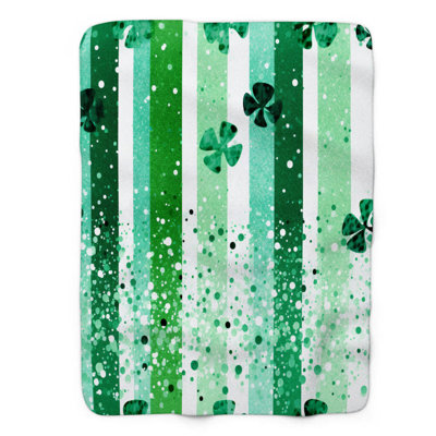 Shamrock Glow - couverture Sherpa de qualité supérieure 1 pièce WB_FL_100624_0071