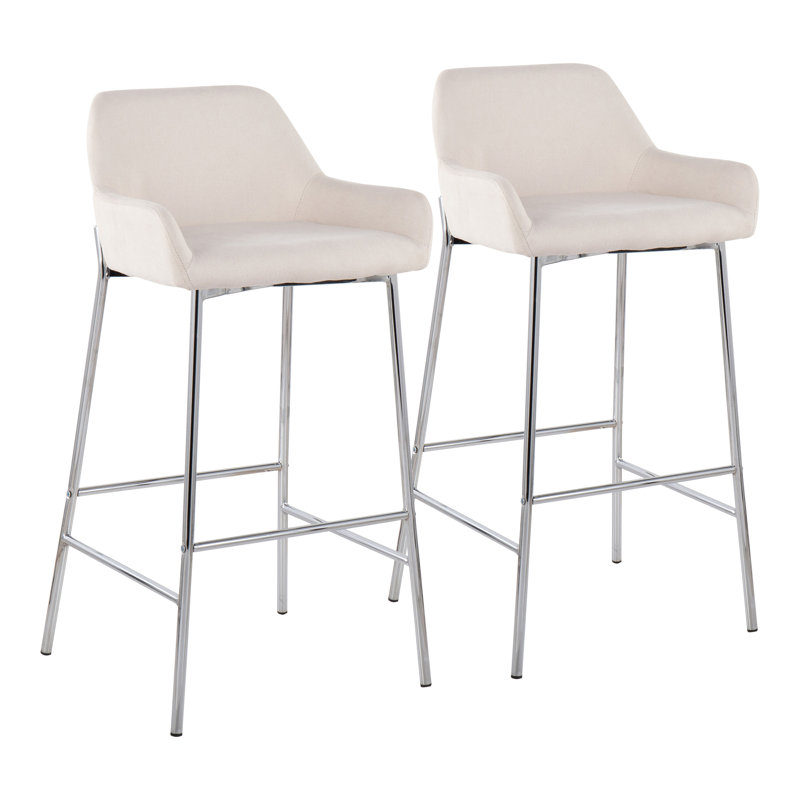 Tabouret, Tabouret de bar (siège d’une hauteur de 30 po), Siège en mélange de polyester crème / structure