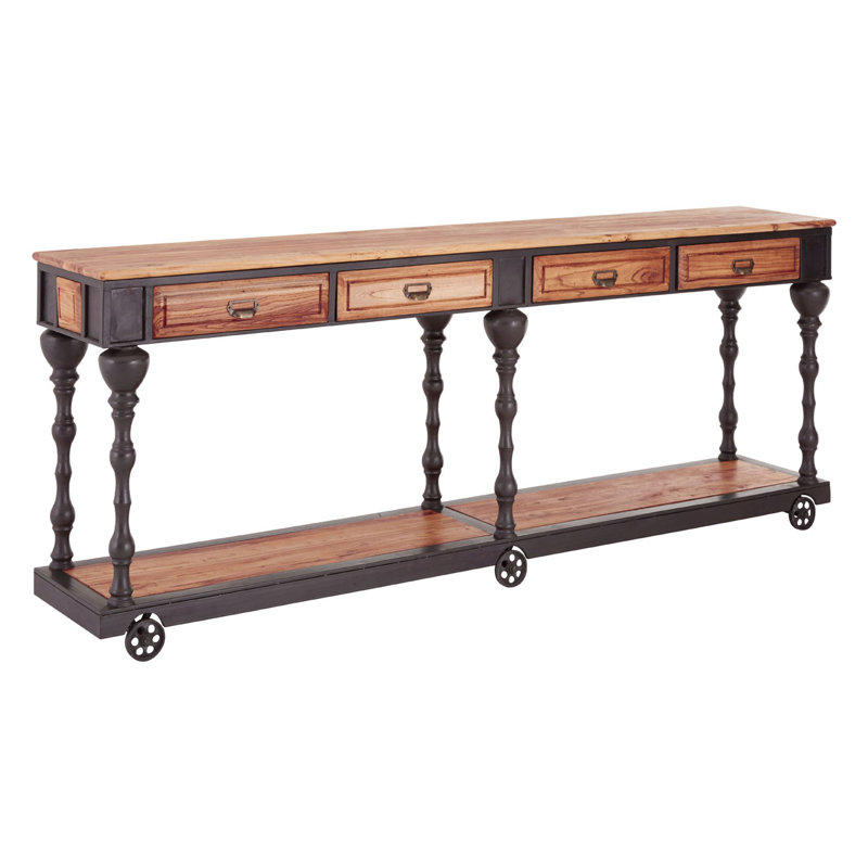 Mayores 221 cm W Solid Wood Top Console Table