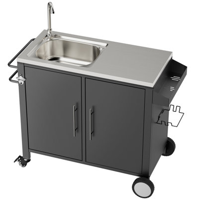 Table de barbecue polyvalente en acier inoxydable pour l'extérieur et l'intérieur