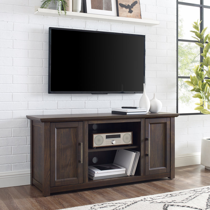 Rozier Unfinished TV Stand for TVs up to 50", Dark Wlanut