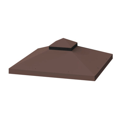 10X10 Ft Outdoor Gazebo Canopy Replacement - Double Layered Roof Top , Water Repellent, Fade Fabric Drain Holes & Net For Comfort Patio Tiered Protected, Water-Repellent, Fade- Material 2 Per Side