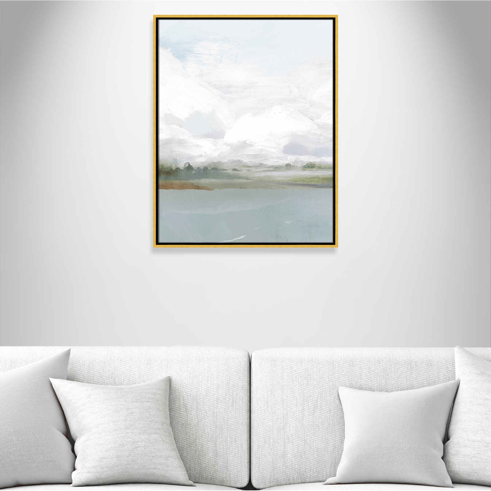 All Shore Painting, 29.5" H x 23.5" W, Gold