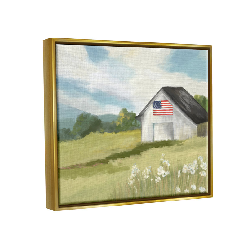 Drapeau américain sur toile de grange, art mural encadré par Amy Hall, H 25 po x l 31 po x P 1,7 po