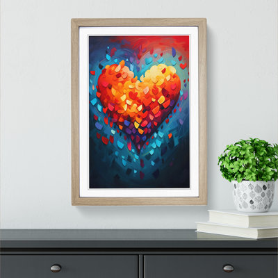 Love Heart Orphism Art - Framed Print