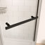 Porte de douche pivotante noire matte avec barre de support en acier inoxydable - Boîtier en verre trempé pour salle de bain chic 1/4 "-125950303