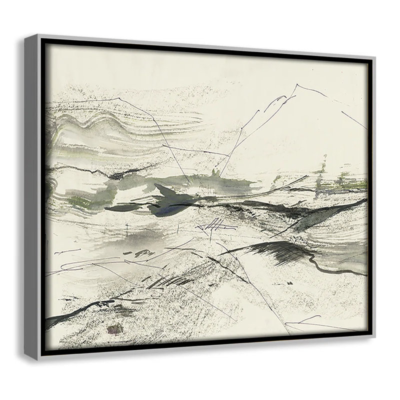 " Green Sketches " by PI Studio, Pas de tapis, Encadrement argenté, H 9,5 po x l 11,5 po x P 2 po