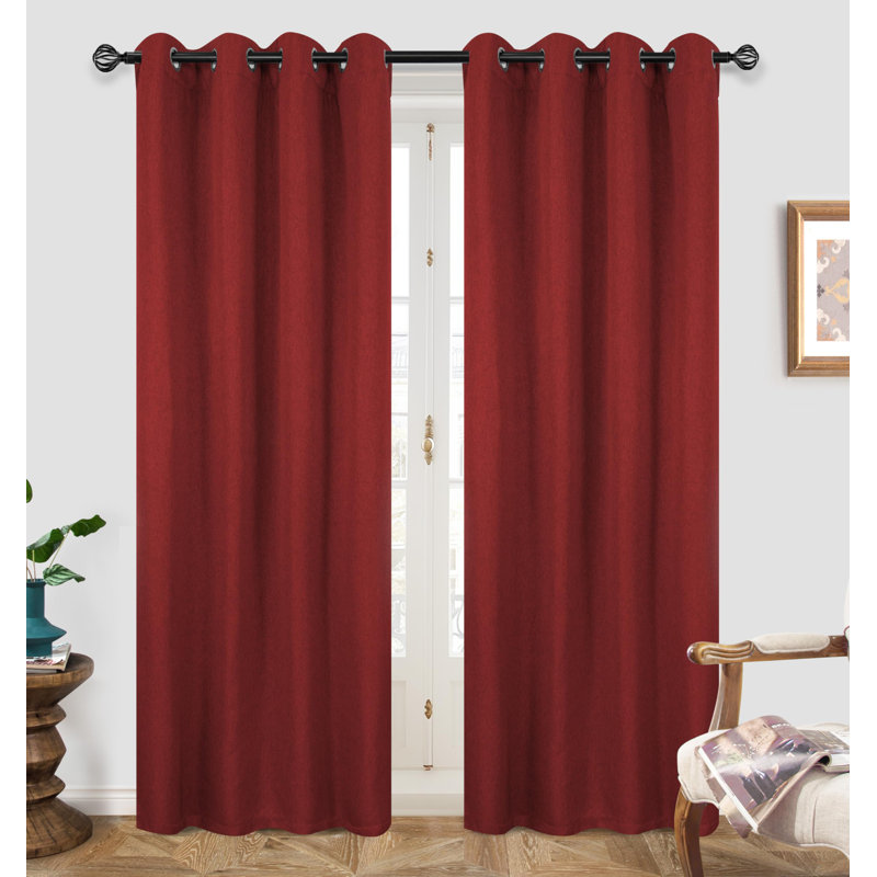 Rideau simple occultant et texturé Oakridge, L 52 po x L 96 po, Rouge