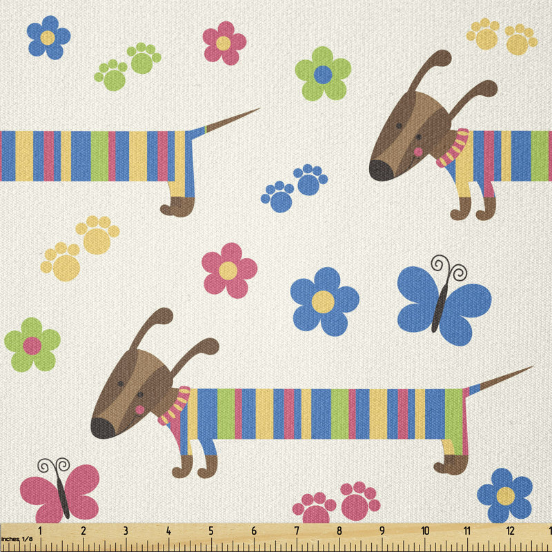 Desmoke Wiener Dog Cartoon Dachshund Puppy Multi-Purpose Fabric