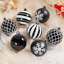 Ornements de boules de Noël 30ct 2,36 pouces, noir et blanc, 60mm
