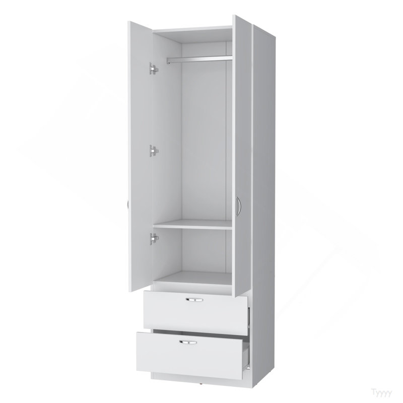 Armoire 2 tiroirs blanche 2 tiroirs