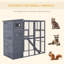 Outdoor Wooden Catio with 4 Tier Main House, Ramp, 77" x 37" x 69"