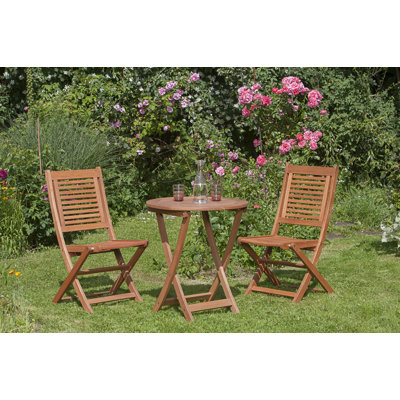 Chelseaville 2 - Person Wood Patio Dining Set with Round Table