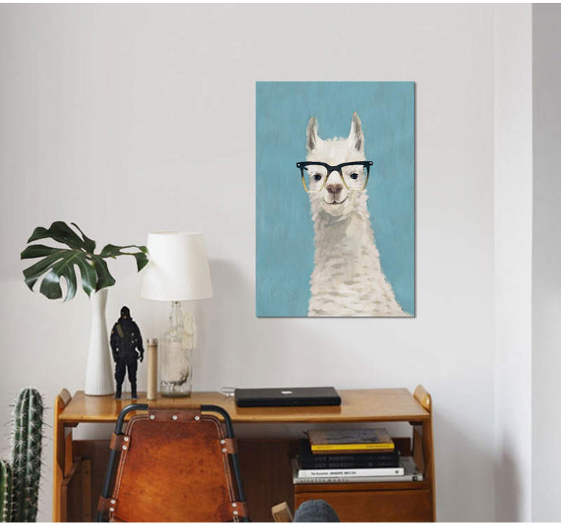«Llama Specs II», art sur toile, H 12 po x l 8 po x P 0,75 po, Toile tendue, Pas de tapis