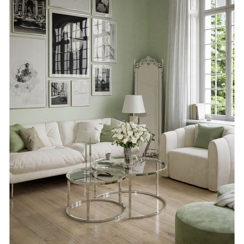 Alkaios 2 Piece Glass Coffee Table