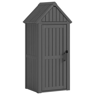 Outdoor Storage Shed With Sloping Roof And Lockable Door