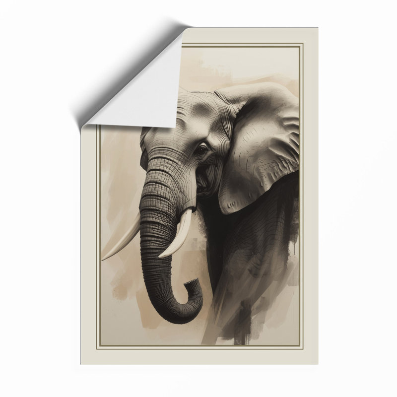 Elephant in Dignity Realism - Framed Print, A1 - 84.1 x 59.4 cm, Unframed
