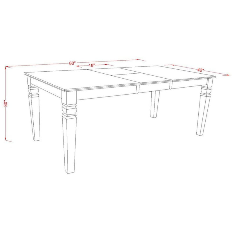 7 Piece Dining Set Consist of a Rectangle Dining Room Table with Butterfly Leaf and 6 Shitake Linen Fabric Upholstered Chairs, Black