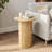 Pedestal Wood Round End Table Set Drum Side Table (Set of 2)-101593542