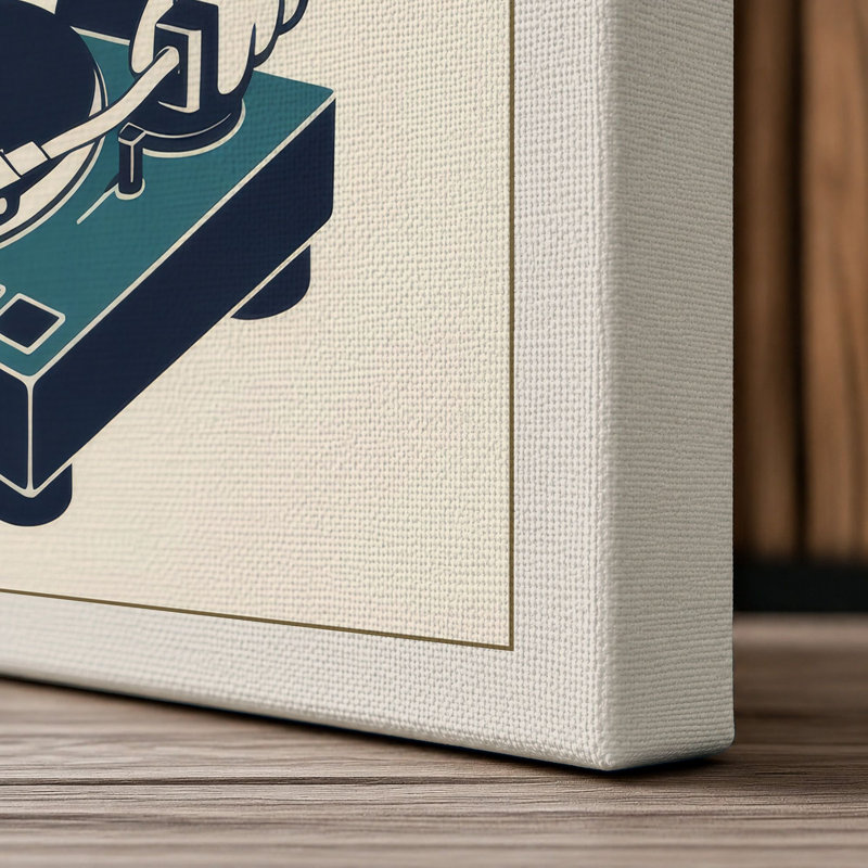 Play It Twice Retro - Wrapped Canvas, 36x24 - 91.4 x 61.0 cm, Cream Border