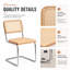 19.3" H Mid-century Modern Cantilever Dining Chair With Cane Back And Seat, Metal Frame (set Of 6)